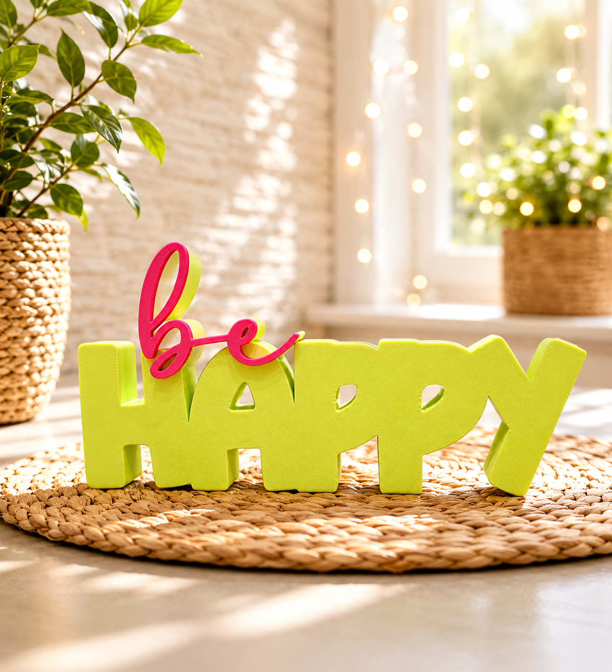 be happy – moderner Schriftzug | freie Farbwahl