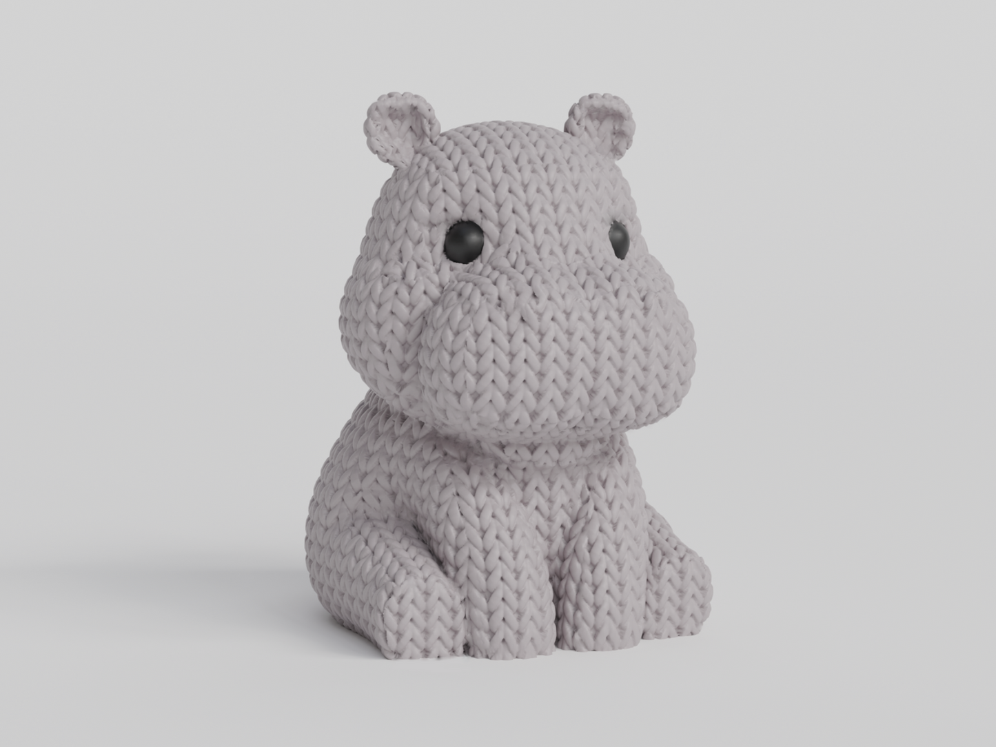 Hippo in Strickoptik – liebevolle Dekofigur (ca. 45 × 29 × 26 mm)