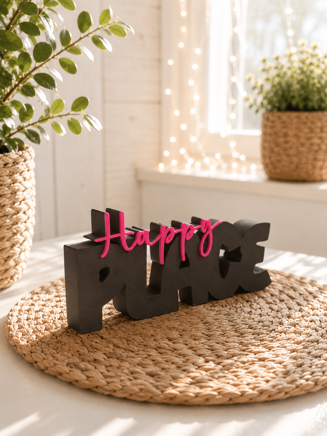 Happy Place – moderner Schriftzug | freie Farbwahl