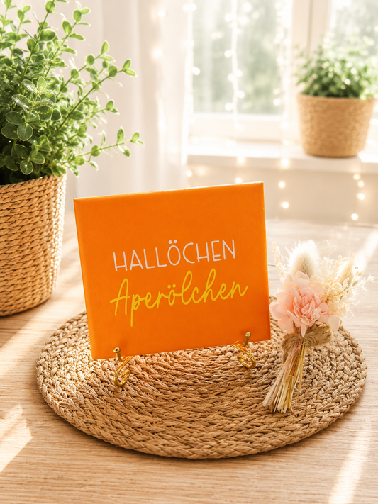 Sprüchekachel „Hallöchen Aperölchen“ von CozyLabs Design