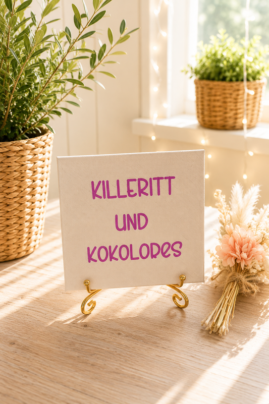 Sprüchekachel „Killefitt und Kokolores“ von CozyLabs Design