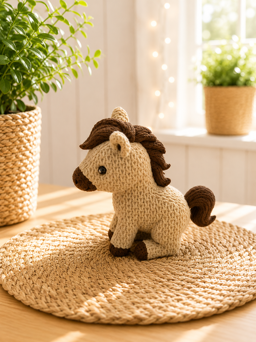 Pferd in Strickoptik als Geschenk für Pferdefans von CozyLabs Design