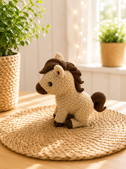 Pferd in Strickoptik als Geschenk für Pferdefans von CozyLabs Design