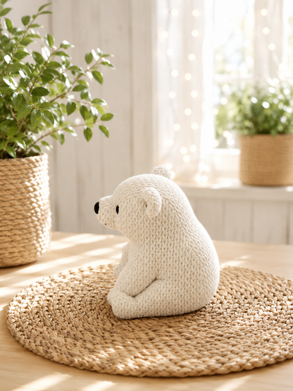 Eisbär in Strickoptik als Geschenk zur Geburt von CozyLabs Design