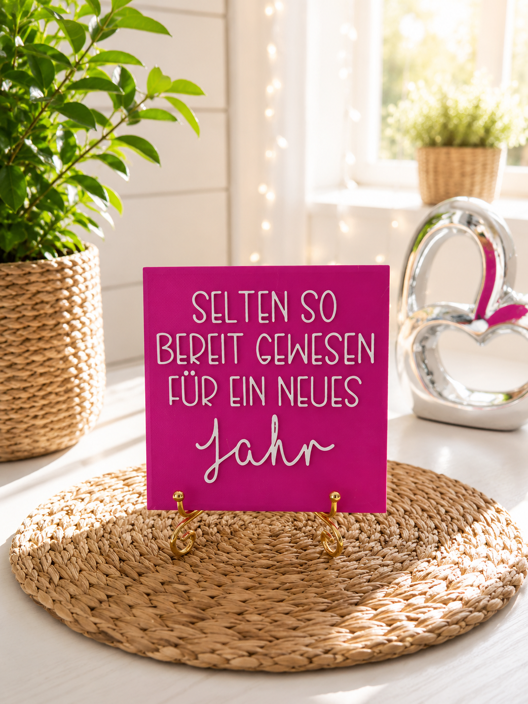 Sprüchekachel „Selten so bereit gewesen fürs neue Jahr“ von CozyLabs Design