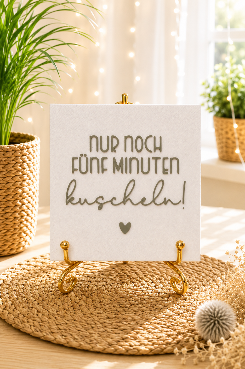 Magnetrahmen-Inlet „Nur noch 5 Minuten kuscheln“