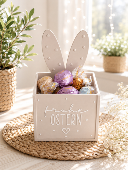 Hasenbox mit Wechsel-Front als Frühlingsdeko von CozyLabs Design
