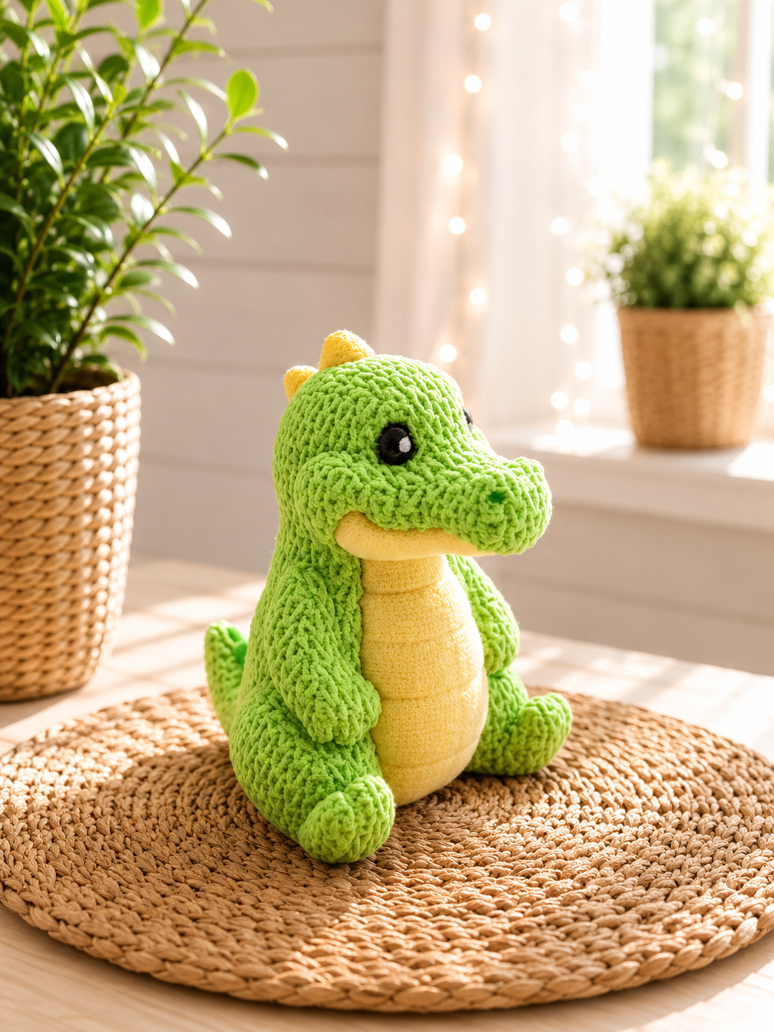 Dino in Strickoptik von CozyLabs Design, niedliche Miniaturfigur für Regal, Schreibtisch oder als Geschenk
