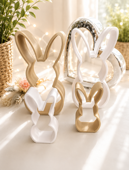 Hasensilhouette als minimalistische Osterdeko von CozyLabs Design