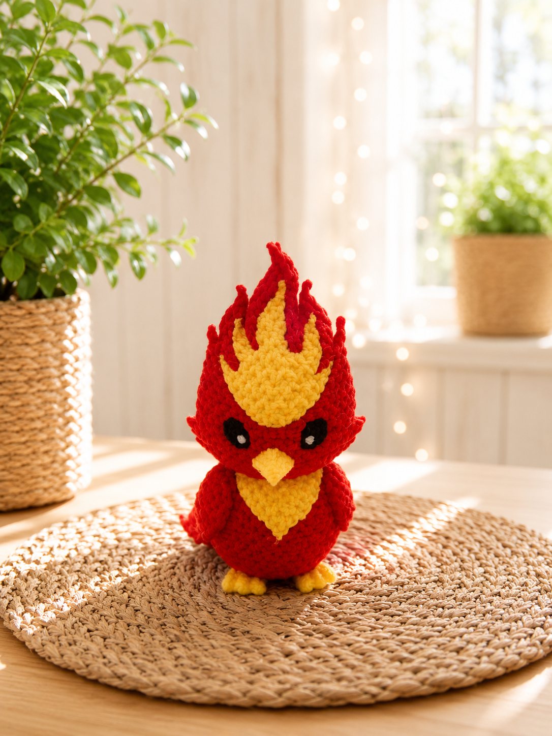 Phönix in Strickoptik – 3D-gedruckte Deko-Figur von CozyLabs Design