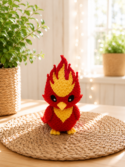 Phönix in Strickoptik – 3D-gedruckte Deko-Figur von CozyLabs Design