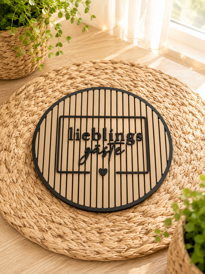 Panel Untersetzer Set mit Halter – 6 runde Getränkeuntersetzer für Tisch & Küche