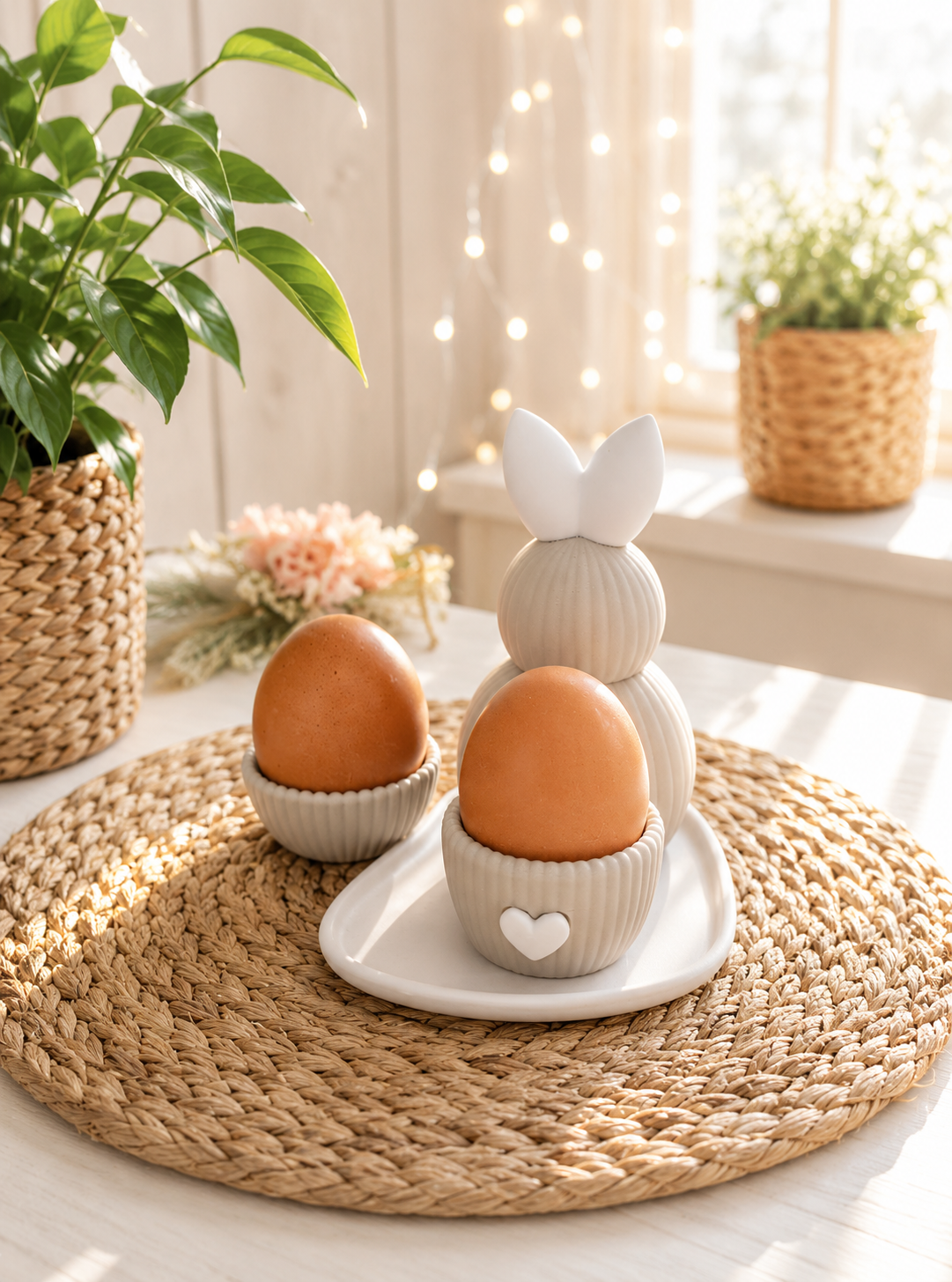 Eierbecher in Hasenform mit Tablett von CozyLabs Design