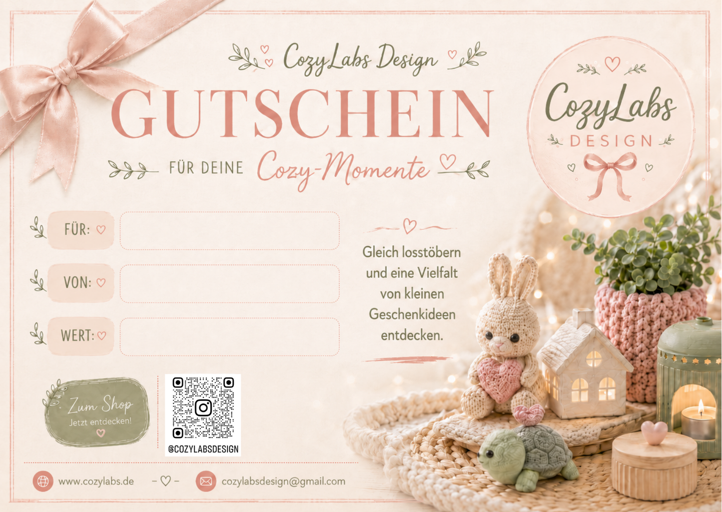 Geschenkgutschein von CozyLabs Design