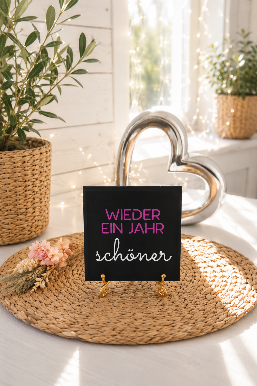 Sprüchekachel „Wieder ein Jahr schöner“ von CozyLabs Design