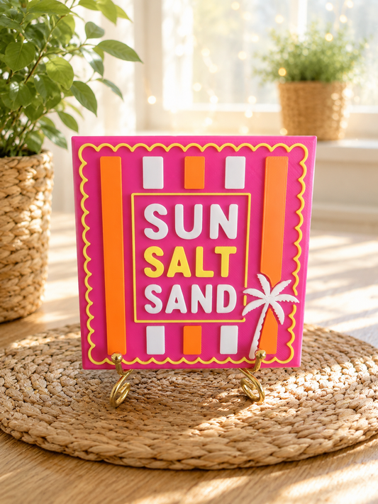 Sprüchekachel Sun Salt Sand von CozyLabs Design