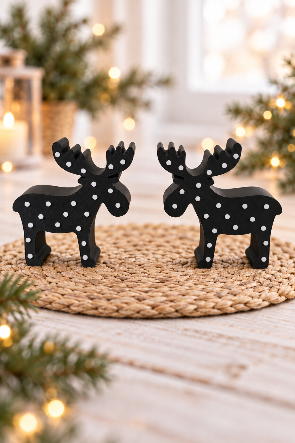 Weihnachtselche 6er-Set – Elch Deko zu Weihnachten mit freier Farbwahl