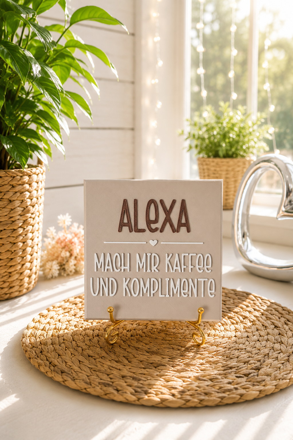 Sprüchekachel „Alexa, mach mir Kaffee“ von CozyLabs Design