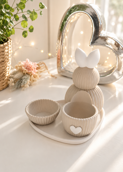 Eierbecher in Hasenform mit Tablett von CozyLabs Design