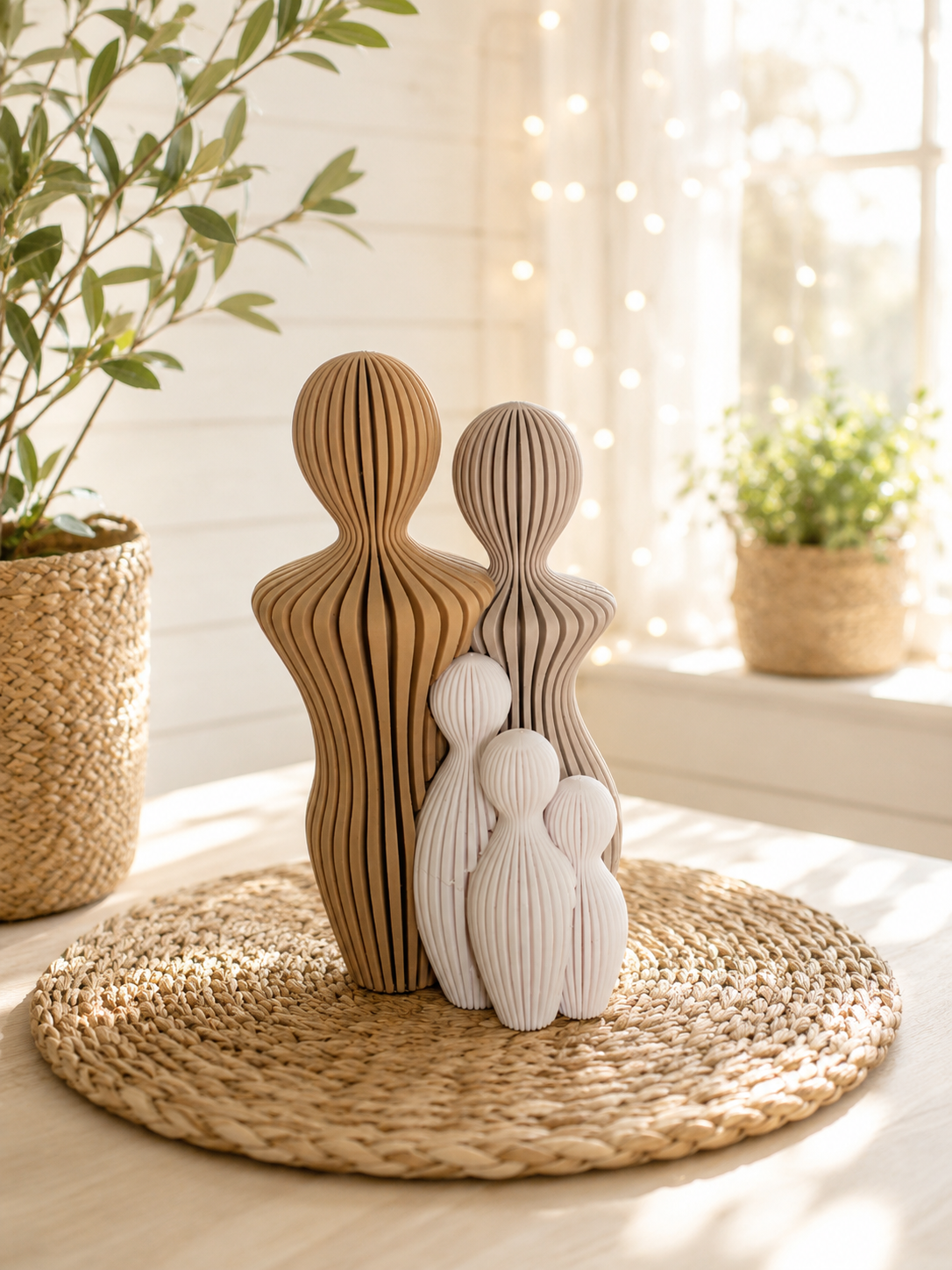 Familienglück – minimalistische Familienfigur mit bis zu 4 Kindern