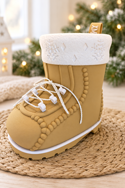 Liebevoller Nikolausstiefel – winterliche Deko & Geschenkidee (16 × 15 × 9 cm)