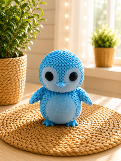Pinguin in Strickoptik – 3D-gedruckte Deko von CozyLabs Design