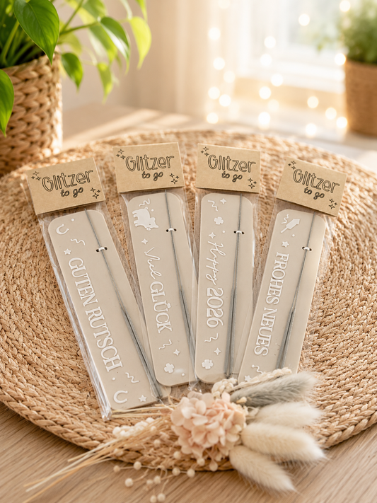 Glitzer-to-go Wunderkerzen Brettchen – kleines Geschenk & liebevolles Mitbringsel von CozyLabs Design
