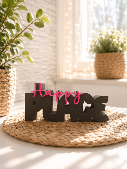 Schriftzug Happy Place von CozyLabs Design