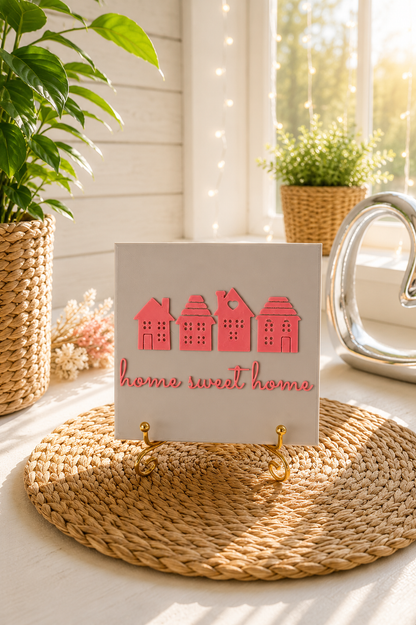 Sprüchekachel „Home sweet Home“ von CozyLabs Design