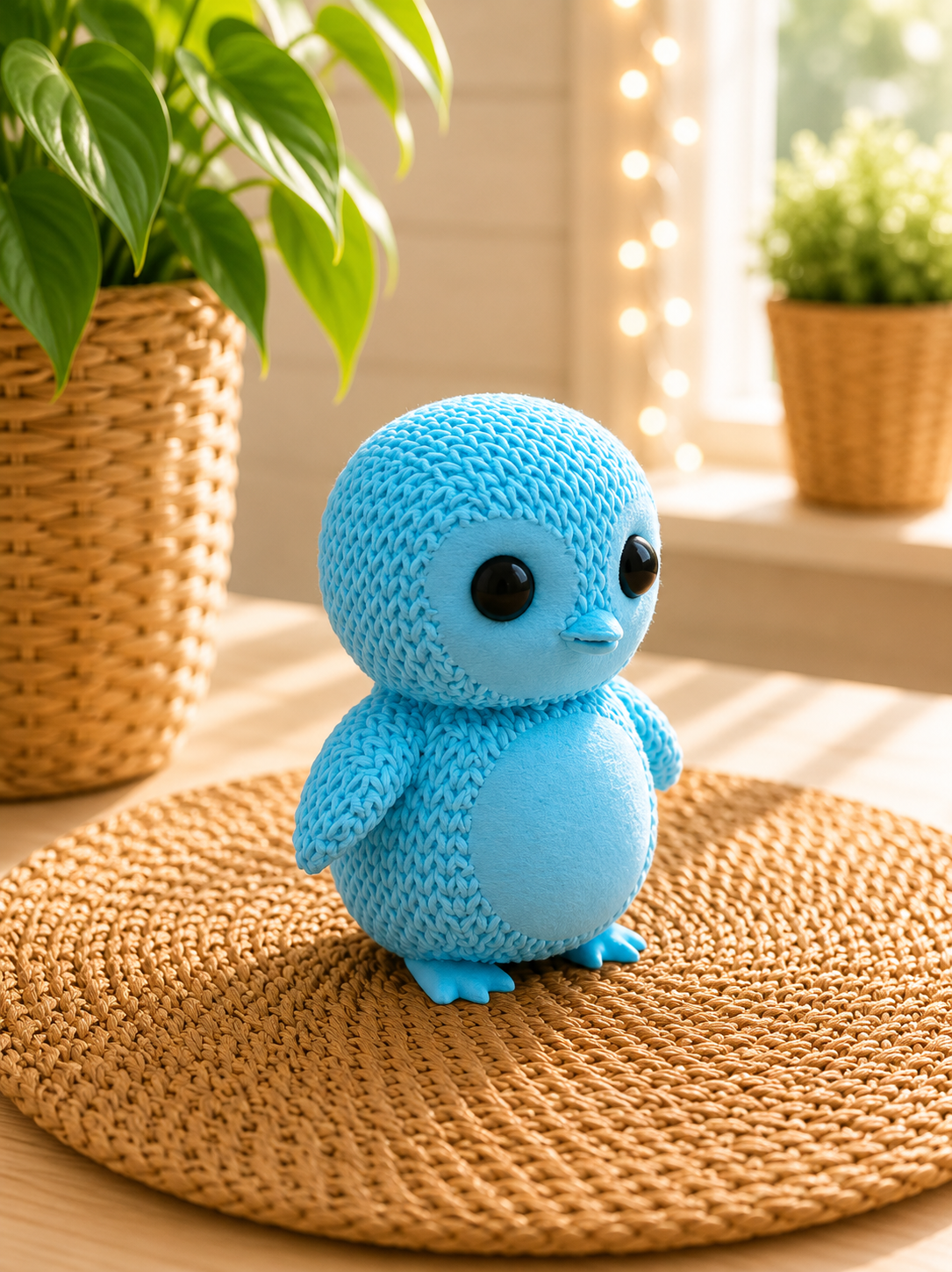 Pinguin-Miniatur mit gestrickter Oberfläche von CozyLabs Design