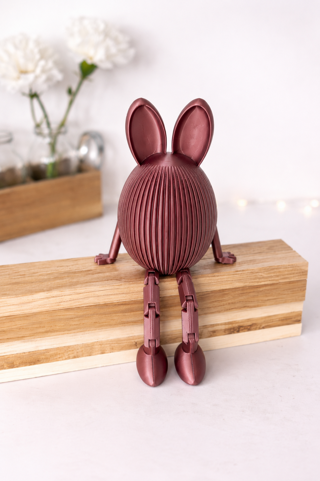 Hasen-Ei Kantenhocker mit beweglichen Beinen als Osterdeko von CozyLabs Design