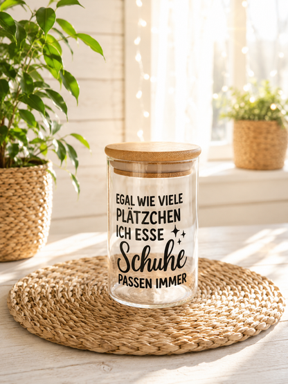 Plätzchenglas mit Spruch – kleines Glas für Kekse, Naschis & Weihnachtszauber von CozyLabs Design