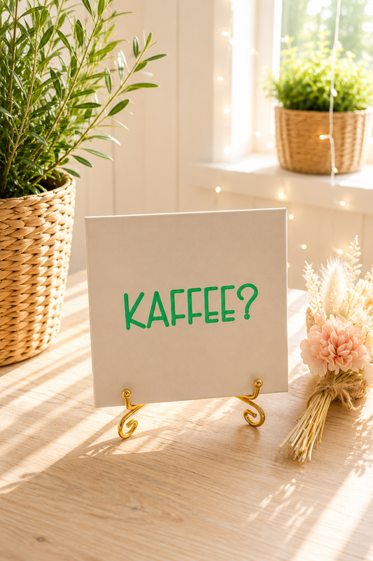 Sprüchekachel „Kaffee?“ von CozyLabs Design