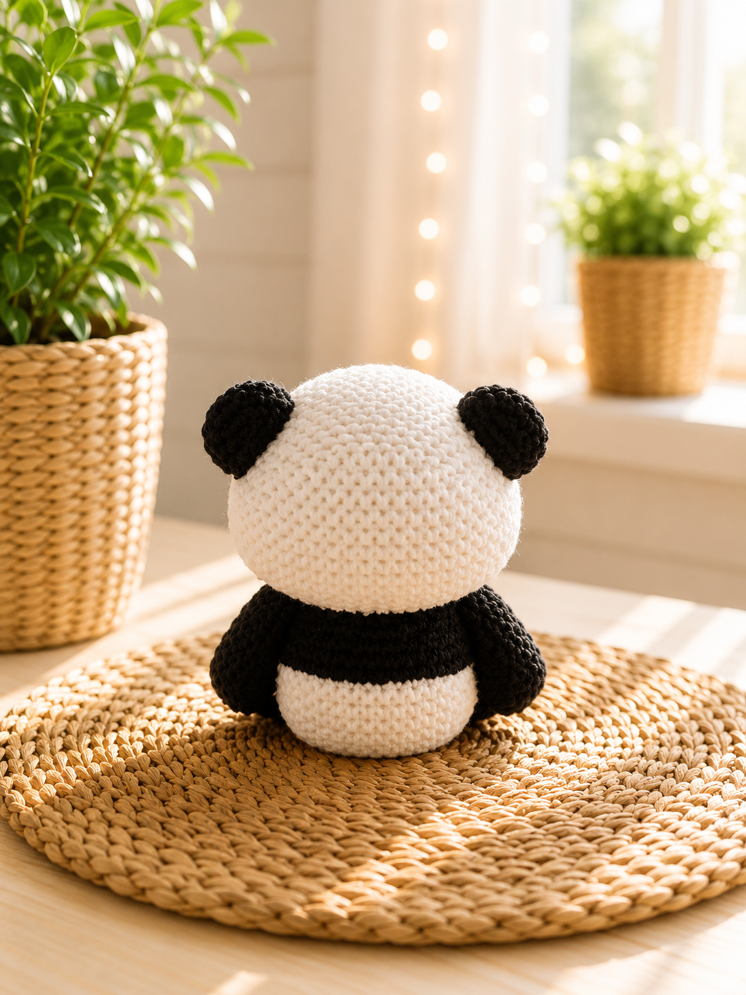 Panda in Strickoptik – 3D-gedruckte Deko von CozyLabs Design