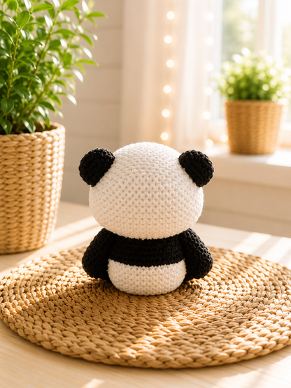Panda in Strickoptik – 3D-gedruckte Deko von CozyLabs Design