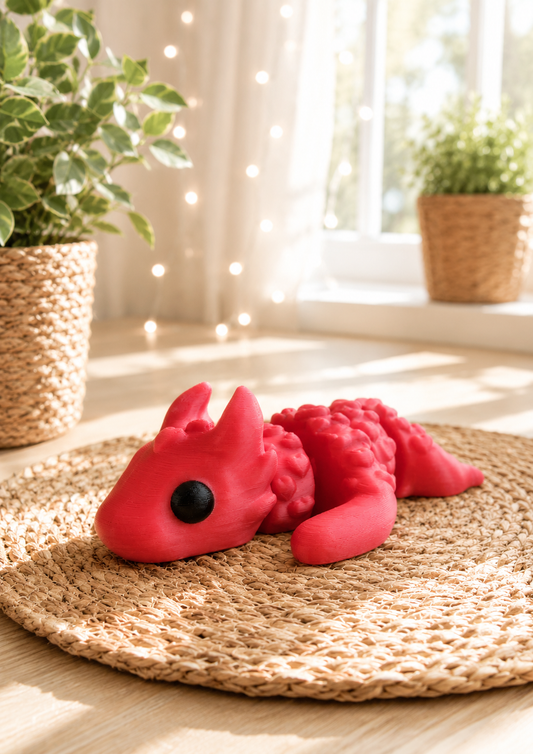 Snuggliez Baby Love Drache – bewegliche Flexi-Figur mit Herzflügeln von CozyLabs Design