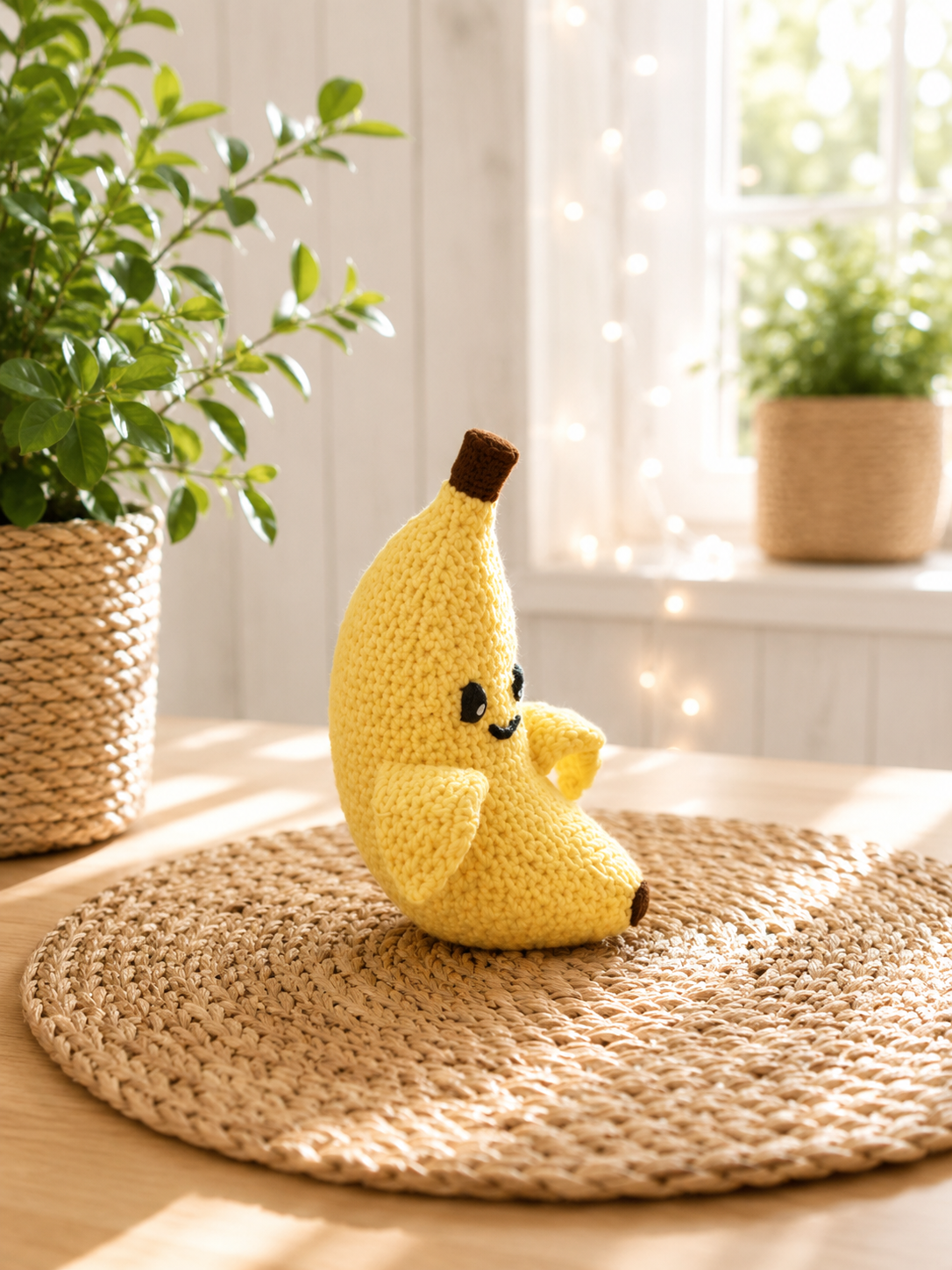 Banane-Miniatur mit gestrickter Oberfläche von CozyLabs Design