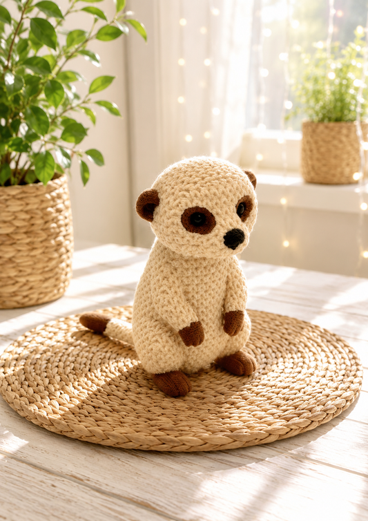 Erdmännchen-Figur in Strickoptik von CozyLabs Design