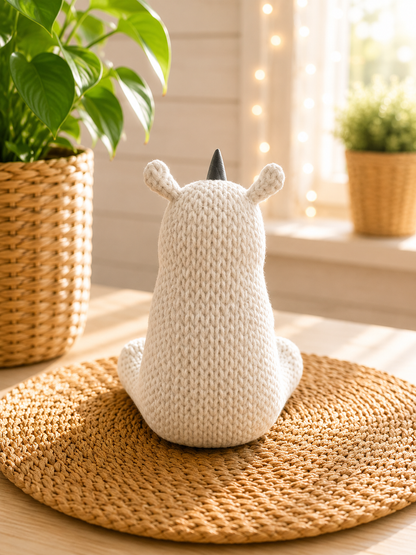 Nashorn-Miniatur mit gestrickter Oberfläche von CozyLabs Design