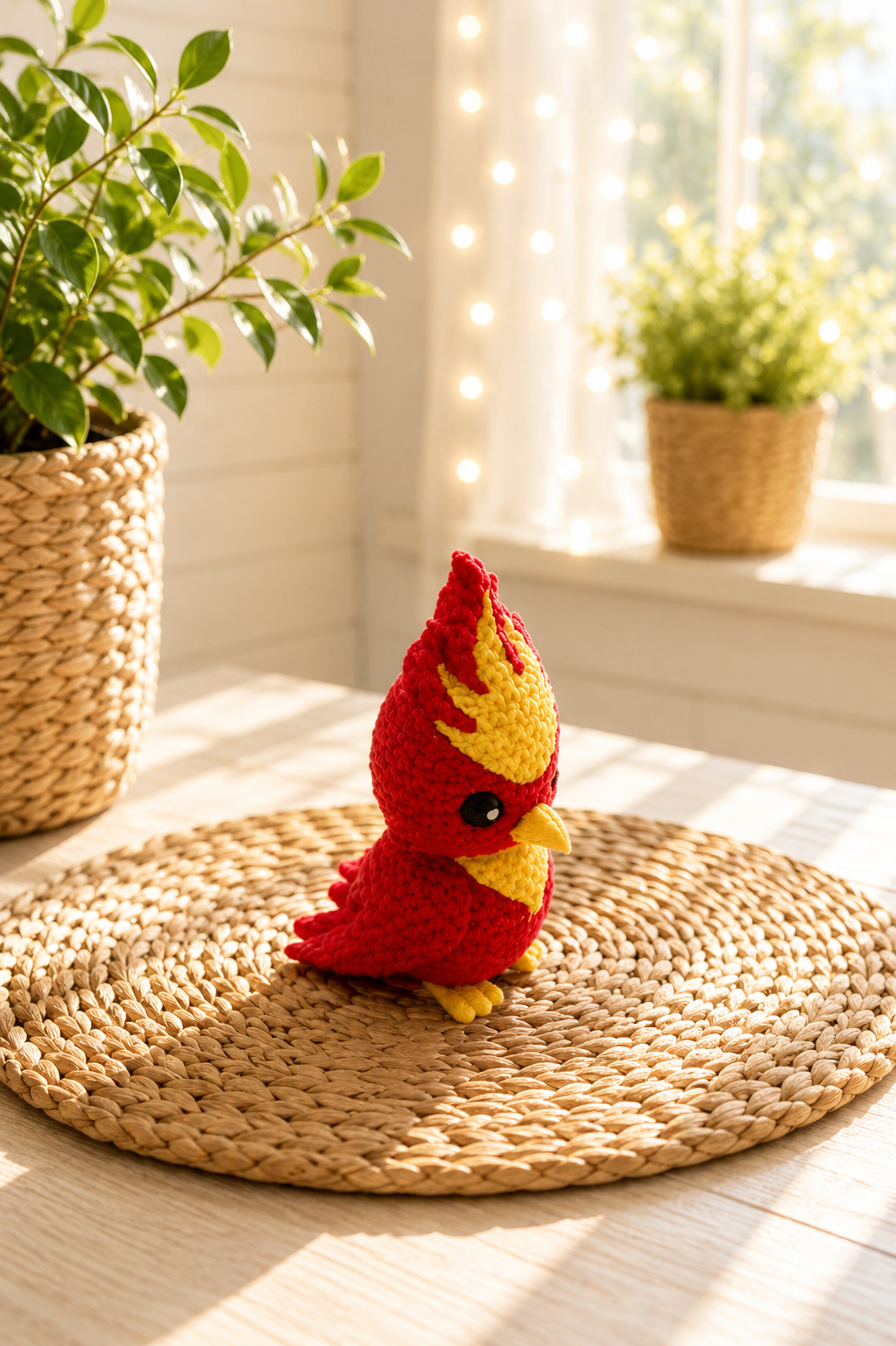 Phönix in Strickoptik mit feurigem Look von CozyLabs Design