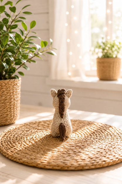 Pferd-Miniatur mit gestrickter Oberfläche von CozyLabs Design