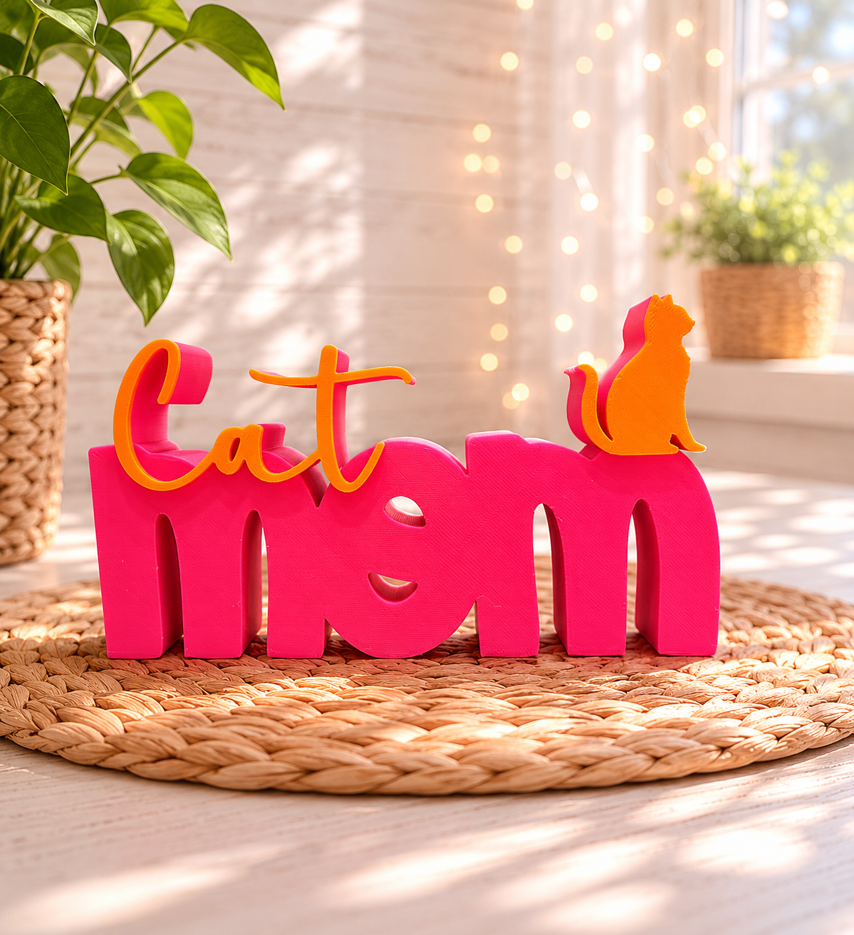Cat | Dog - Dad | Mom – moderner Schriftzug | freie Farbwahl