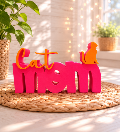 Cat | Dog - Dad | Mom – moderner Schriftzug | freie Farbwahl
