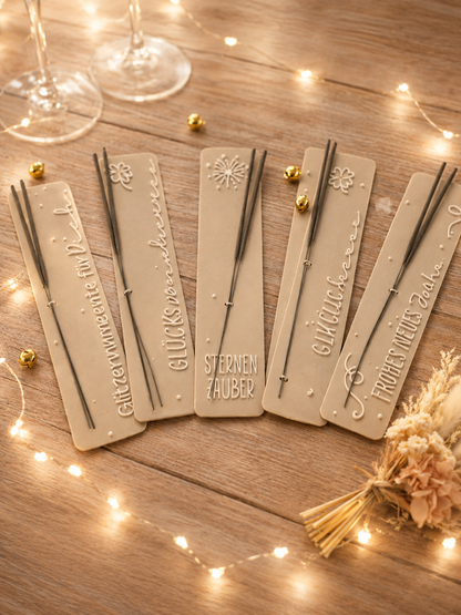 Glitzer-to-go Wunderkerzen Brettchen – kleines Geschenk & liebevolles Mitbringsel von CozyLabs Design