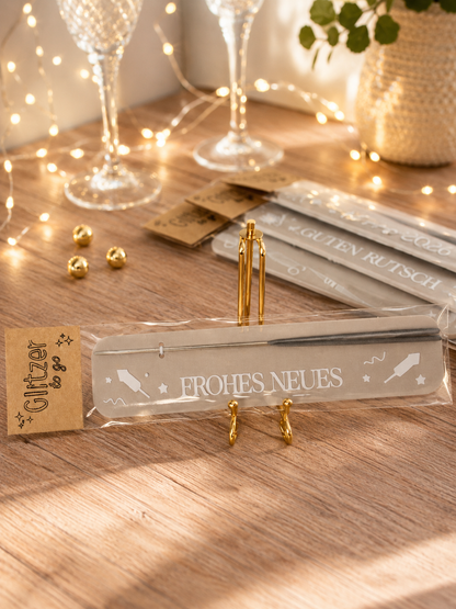Glitzer-to-go Wunderkerzen Brettchen – kleines Geschenk & liebevolles Mitbringsel von CozyLabs Design