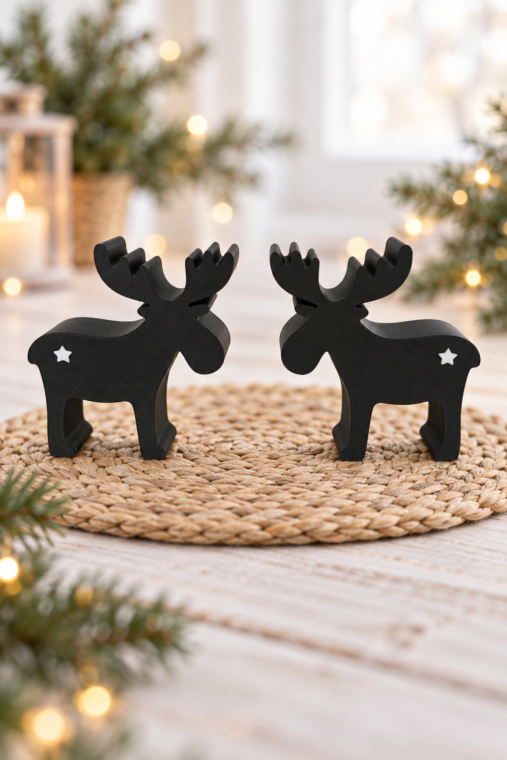 Weihnachtselche 6er-Set – Elch Deko zu Weihnachten mit freier Farbwahl