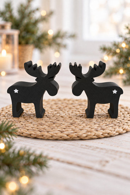 Weihnachtselche 6er-Set – Elch Deko zu Weihnachten mit freier Farbwahl
