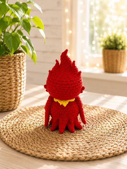 Phönix-Miniatur mit gestrickter Oberfläche von CozyLabs Design