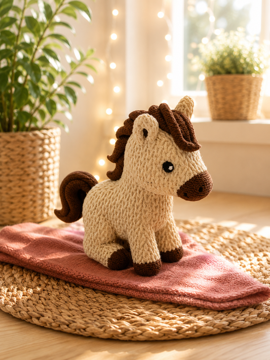 Pferd-Figur in Strickoptik von CozyLabs Design