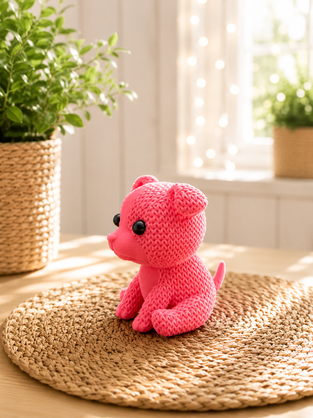 Kleiner Pitbull in Strickoptik – 3D-gedruckte Deko von CozyLabs Design